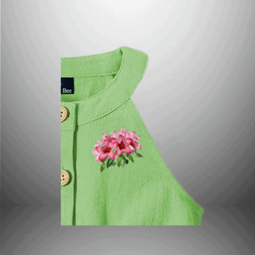 Girls Jumpsuit with Floral Motif-RKFCW380 - Image 2